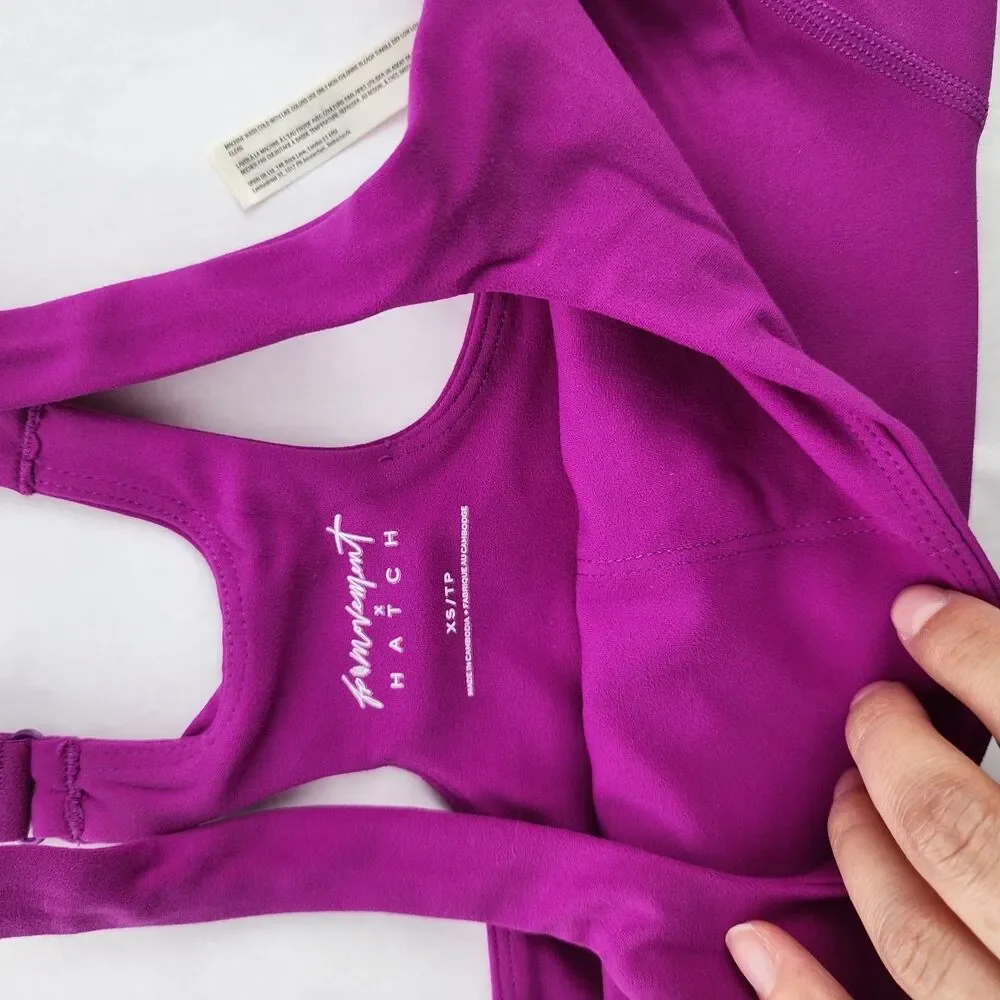 Free People x Hatch Never Better‎ Square Neck Maternity Sports Bra XS NWT Berry